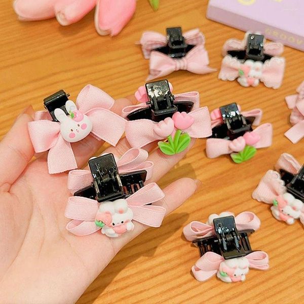 Accesorios para el cabello Adorable y dulce Clip tocado de tela lazo tulipán flor estilo coreano horquilla niña Mini garra niños flequillo horquilla