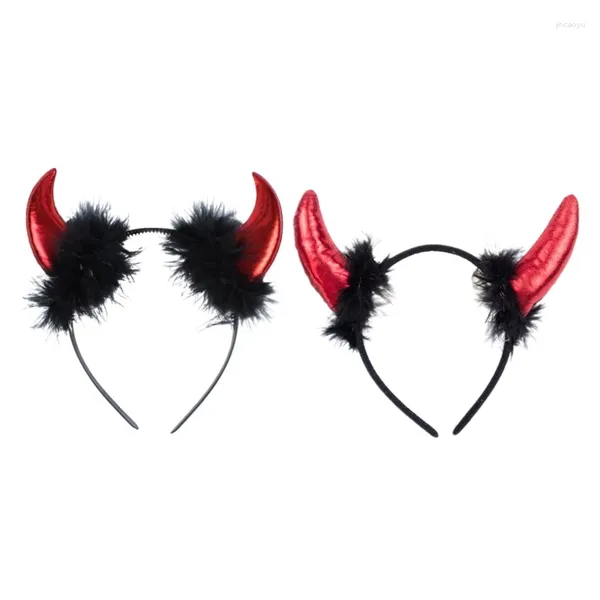 Accesorios para el cabello Adultos Niños Halloween Diablo Diadema Cosplay Disfraz Fancy Party Glitter