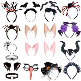 Haaraccessoires Volwassen kinderen Angel Elven Elf Oren Spider Bat Hairband Party Haaraccessoires Halloween Hoofdband voor vrouwen Girls Cosplay Supply 230821