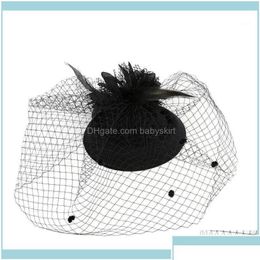 Haaraccessoires Aessories Tools Productsaessories Fascinators Hoeden Pillbox Hat Cocktail Party Hoofddeksels voor meisjes en vrouwen Drop del Dhsbz