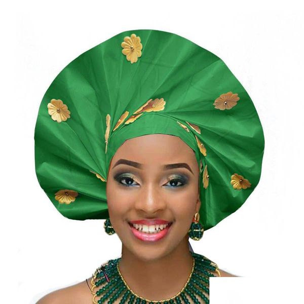 Accessoires de cheveux africain Sego Headtie New Turban Aso Oke Gele Fashion Headwraps Drop Delivery Products DHN5T