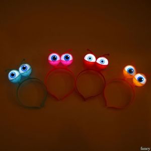 Haaraccessoires Alien oogbol LED Hoop Flitsende Glow Headband Crown Heart Light Up Bands Party Kerstmis 220909