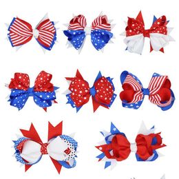 Accessoires de cheveux American Flag Print Barrettes Bow Clips Llowtail Hairpins avec clip 4ème de Jy Independence Day Kids Childrens Drop de Ot7wy