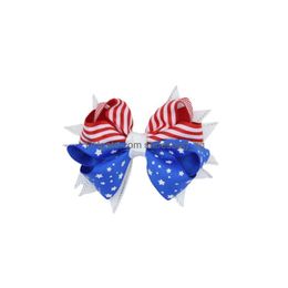 Accessoires de cheveux American Flag Print Barrettes Clips Bow Clips Llowtail Hairpins avec clip 4ème de Jy Independence Day Kids Childrens Drop de DhuBl