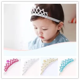 Accessoires de cheveux bébé anniversaire couronne bandeau petites filles élastique doux princesse tête enfant en bas âge diadème enveloppement infantile enfants chapeaux