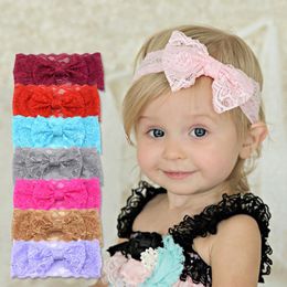 Haaraccessoires Baby Bowknot Hoofdband Gebreide kant Peuter Cute Girl Kids Tulband Hoofdkleding Summer Bandeau Kinderen