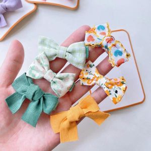 Accessoires pour cheveux bébé mode broderie nœud papillon enfants épingles à cheveux enfants pince coréenne poignée vérifié Barrettes
