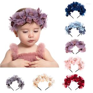 Accesorios para el cabello Baby Floral Hoop Hairband Flor artificial Diadema Princess Accessor