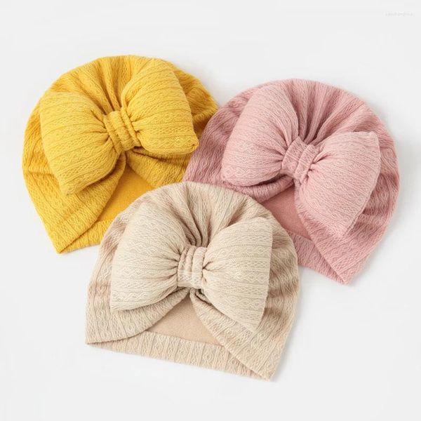 Accesorios para el cabello Bebé para niño nacido Niño lindo Niña Niño Turbante Gorro de punto Gorro para niños Nudo Sólido Gorros suaves