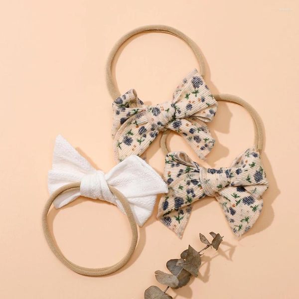 Accessoires de cheveux bébé pour né pour tout-petit pour enfants fille garçon coton coton mignon bowknot imprimer le bandeau de couleurs de couleur