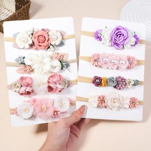 Accessoires de cheveux pour bébé fille, bandeau élastique à fleurs mignonnes, couvre-chef pour tout-petit, cadeaux de noël