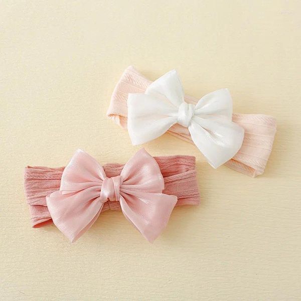 Accesorios para el cabello Baby Girl Diadema Infantil Arcos Colores Diademas de punto Rib Bow Elástico Soft Born Headwear