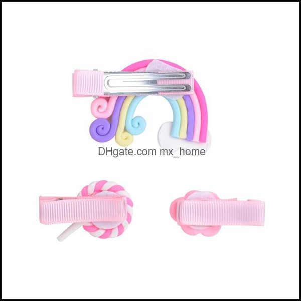 Accessoires de cheveux Baby Girls Barrettes Lollipop Cloud Forme Clips Épingles à cheveux Infant Hairgrips Enfants Enfants Enveloppés Sécurité BB Cli Mxhome Dhmpb