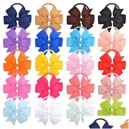 Haaraccessoires Baby Meisjes Grosgrain Lint Band Vlinderdas Ring Kinderen Paardenstaart Houder Hoofddeksels 20 Kleuren Drop Delivery Kids Materni Dh2Pn