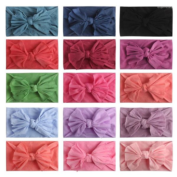 Accessoires de cheveux bébé filles bandeau coton fleur arcs bandeaux élastiques bande pour couleur unie enfants enfant en bas âge Turban