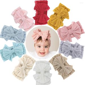 Haaraccessoires babymeisjes hoofdband peuter nylon boho haarband grote bowknot geboren kinderen