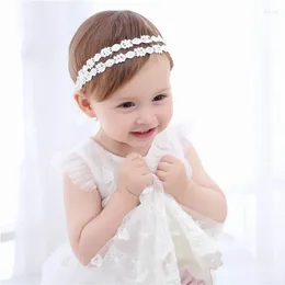 Accessoires de cheveux pour bébés filles, bandeau Style princesse en perles, dentelle en coton et strass, accessoire de couvre-chef, accessoire de photographie