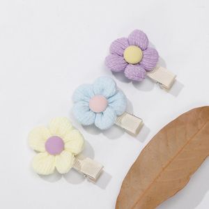 Accessoires pour cheveux bébé pince à cheveux coton tournesol épingles à cheveux pour enfants filles pince à bec de canard enfant en bas âge couleur bonbon épingle Corée du Sud Barrette pinces à cheveux