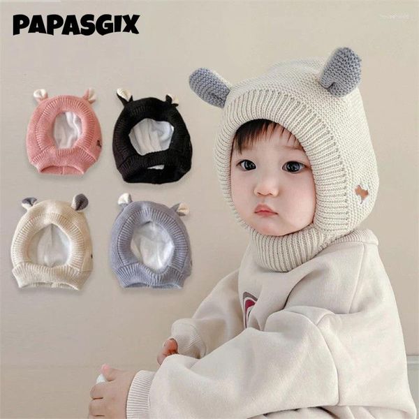 Accessoires de cheveux Chapeaux de bébé 0-3 ans Garçons Filles Bonnet Hiver Chaud Épaissir Enfants Infantile Oreilles Mignonnes Tricoté Pour Enfants Bonnet Mutst