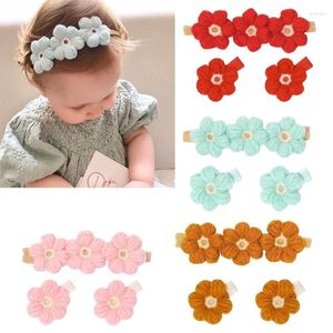 Accessoires pour cheveux, bandeau élastique pour bébé, fleurs au Crochet faites à la main, accessoires de photographie pour enfants, qualité supérieure