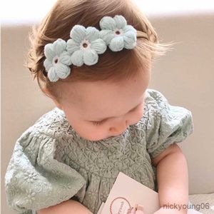 Accessoires de cheveux bébé bandeau à la main Crochet fleurs laine enfant élastique bandeaux filles Clips enfants R230608