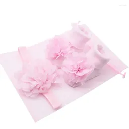 Accessoires de cheveux Baby Bandband Socks Set Flower Flower Basfant 1pcs Headswear et 1 paire Cotton Kids Costumes