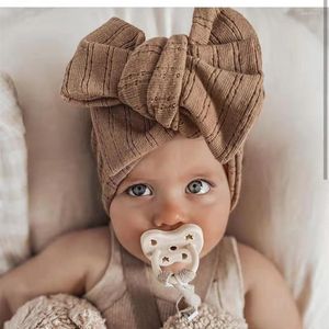 Accessoires de cheveux bébé bandeau couleur unie nœud papillon élastique Turban bandeau infantile né bandeaux bandes pour les filles