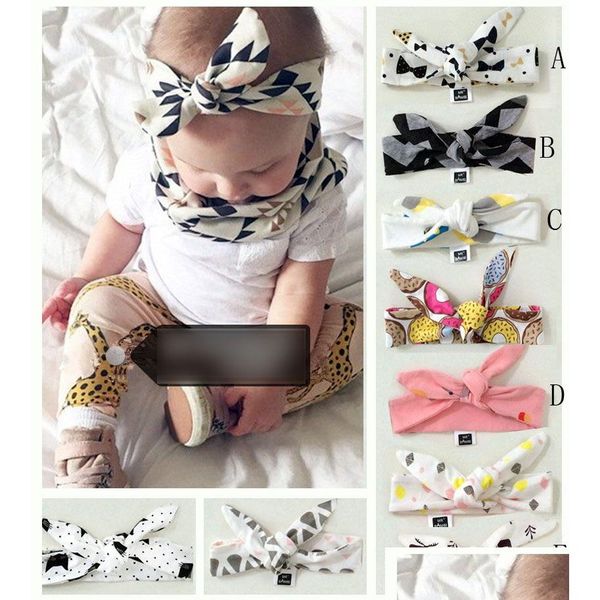 Accessoires de cheveux Bébé Ins Bandeaux Infant Mode Enfants Mignon Bow Belle Bowknot Headwrap Noeud Enfant Bricolage Coton Bande De Cheveux Enfants Acce Dhqou