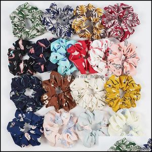 Accessoires pour cheveux bébé, enfants maternité femmes chouchous floraux bandes élastiques imprimé flamant rose chouchou bandeau en soie corde de tête tenue de queue de cheval