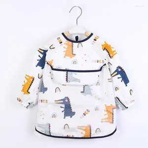 Accessoires pour cheveux Bébé Enfants Enfant Écharpe À Manches Longues Étanche Art Smock Alimentation Bavoir Tablier Poche Infantile Garçons Filles Burp Tissu Bandana Bavoirs