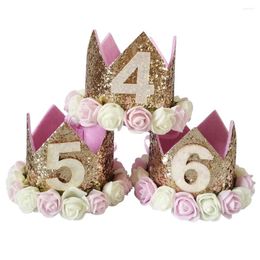 Accessoires de cheveux Baby Memory Books Elastic Hairband Sequins Numéro Rose Girls Girls Head Brithday Crown Care Pipette Wipes
