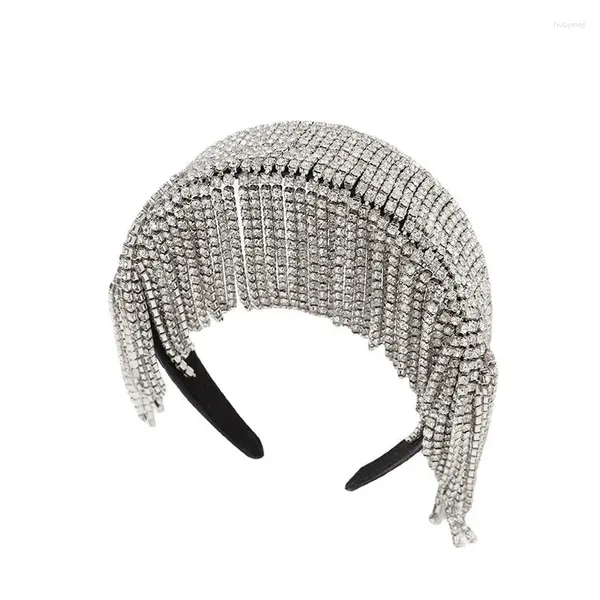 Accesorios para el cabello, moda barroca, borla exagerada, diadema de perlas con diamantes de imitación AB para mujer, regalo de aro, Boda nupcial