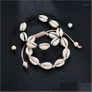 Accessoires de cheveux brins de perles mode élégance coquille conque bracelet pour femme à la main hawaïenne cheville bijoux corde réglable Chai DHRPS