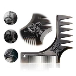 Accesorios para el cabello Beard Stenced Rectangar Men Retro Estilo de cabeza de espalda Textura de diente ancho Doble Inserto Inserto de aceite Delección Pro Dhd7T