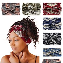 Haaraccessoires Bohemen Dames Tulband Bloemen Gestreept Tie Dye Gedrukt Yoga Sport Knoop Hoofdband Vintage Brede Haarbanden Haaraccessoires Dhvmc