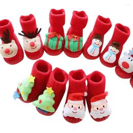 Accessoires pour cheveux Born Baby Boys Girls Christmas Floor Socks Anti-Slip Step Play Mats