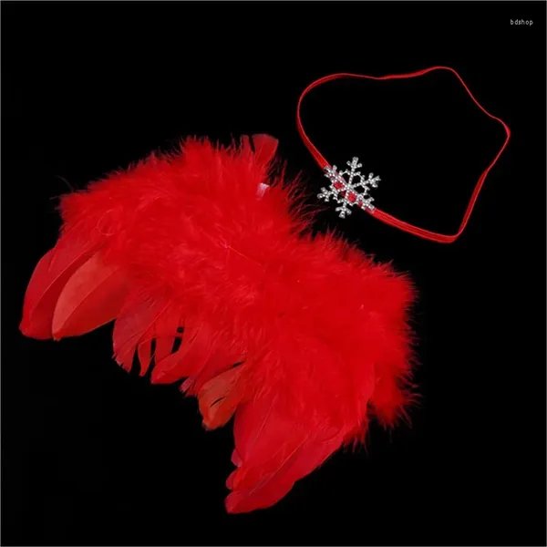 Accessoires pour cheveux Born Pography Props Angel Wing Baby Pos Feather Girls Kids Snowflake Hairband