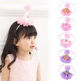 Accessoires pour cheveux Boutique 10 pièces mode mignon paillettes étoile 1st fête d'anniversaire casquette doux bandeaux gaze Floral dentelle chapeau bandeaux