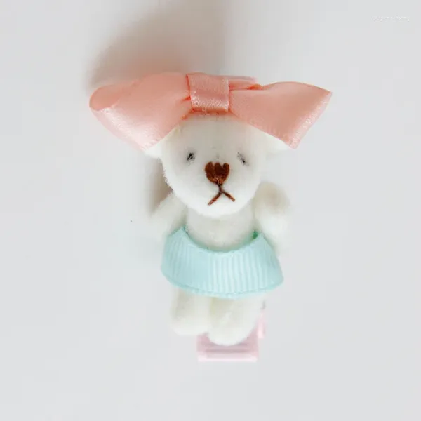 Accessoires pour cheveux Boutique, 12 pièces, épingles à cheveux en tissu mignon, nœud papillon, ours, Kawaii, Clips animaux solides, couvre-chef de princesse