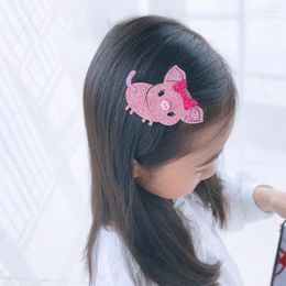 Haaraccessoires Boutique 15pcs Fashion Glitter Cute Animal Pig Hairspins Solid Cartoon Clips Princess Headwar Fairy