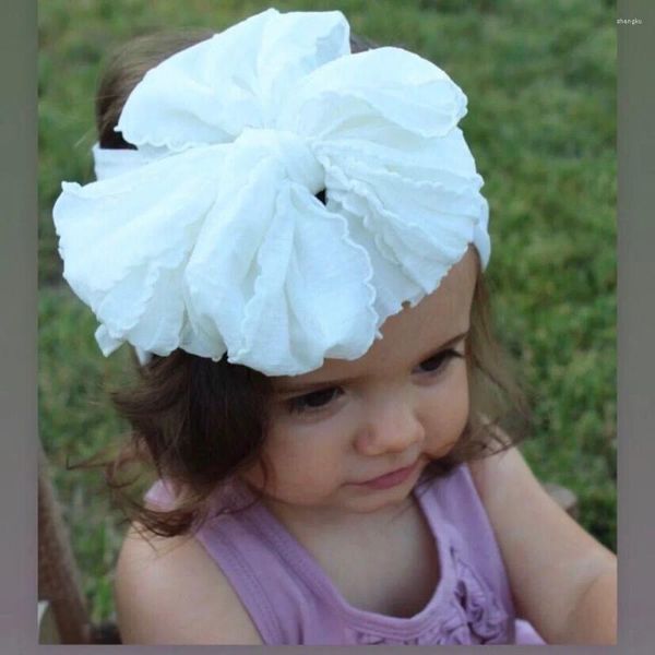 Accesorios para el cabello, diadema de encaje de gran tamaño con nudo de lazo, gorros manuales de tela para niños, diadema para bebé