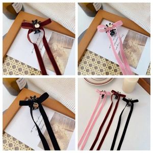 Accesorios para el cabello Bowknot Bow Ribbon Claw Elegante Velvet Tada Y2K Clip Cloth Lolita Headwear Soportes