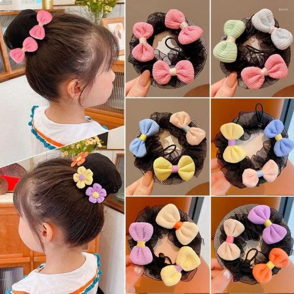 Accesorios para el cabello Bowknot Flower Net Ornaments Fabric Ball Heavy Curling Tool Toer Bobina Artefacto Niñas Niños