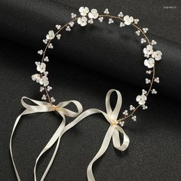 Accessoires pour cheveux de mariée, couleur or/argent, ruban floral, bandeau pour femmes, bijoux de mariage