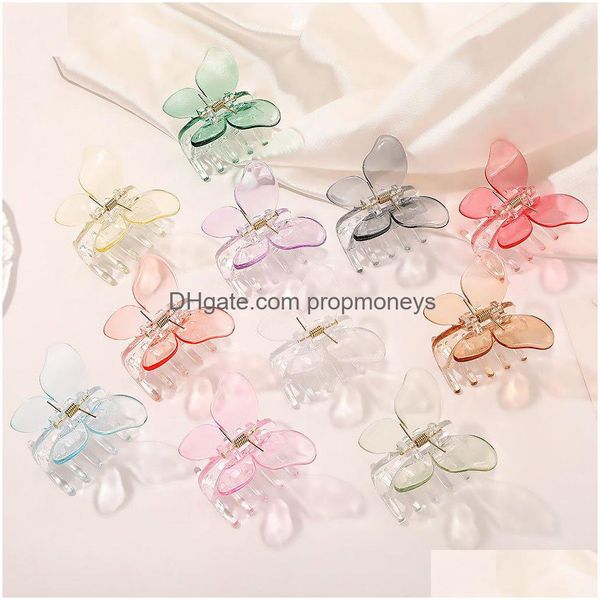 Accessoires pour cheveux Papillon Griffe De Cheveux Bonbons Bonbons Couleur Clips Pinces En Résine Barrettes Outils De Coiffure Femmes Filles Accessoires De Mode Bébé Dhplo