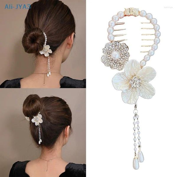 Accessoires de cheveux Camellia Clip Clip Perle Pony Pony Claw Femme Femme Barret Barrets Headswear