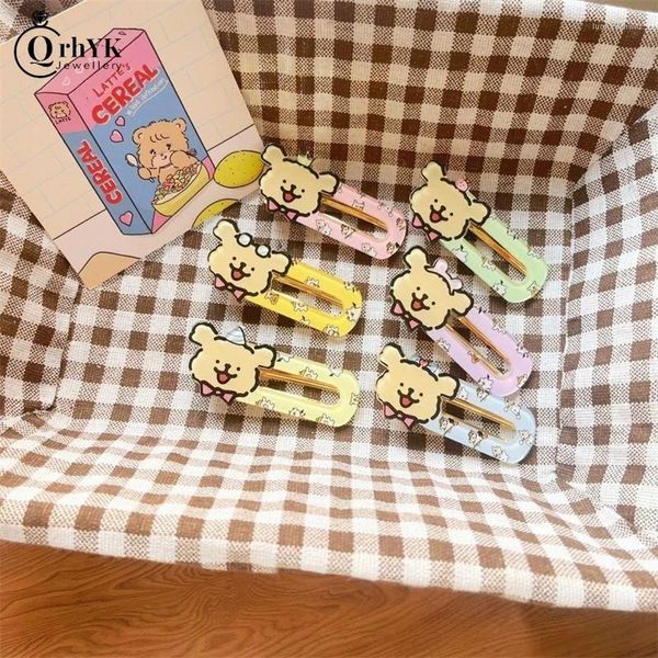 Accessoires de cheveux dessin animé Ligne mignon chiot épingle à cheveux doux acryliques Barrettes girly coeur frappe les clips latéraux Clip Coathear Fashion