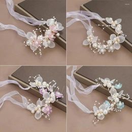 Accessoires de cheveux Charmant bandeau réglable fausse perle fleur bandeau pour filles princesse style mariage avec anti-dérapant design fée