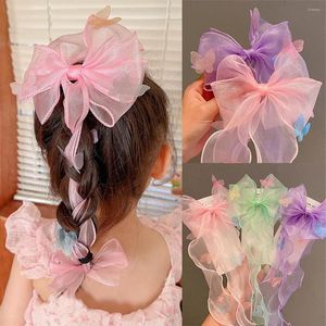 Accessoires pour cheveux, ruban en mousseline de soie, épingles à cheveux pour filles, nœuds mignons, fleurs, Clips pour enfants, mode