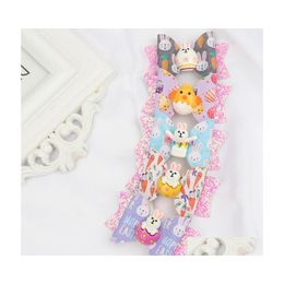 Haaraccessoires Kinderen Cartoon Bow Leather Clip Easter Egg Schattig Konijnen Print Haarspeld Boutique Girls 1315 B3 Drop Delivery Baby Ki Dhyqj